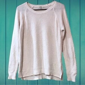 Madewell White Long Sleeve Textured Top